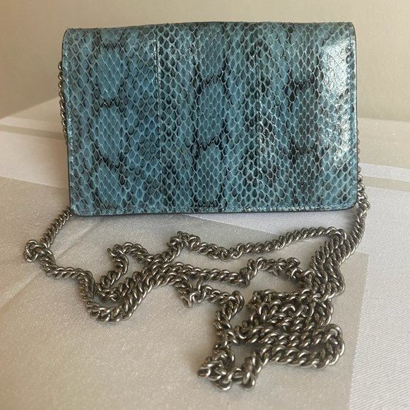 Gucci Dionysus Snakeskin Super Mini Bag In Blue - Picture 2 of 3